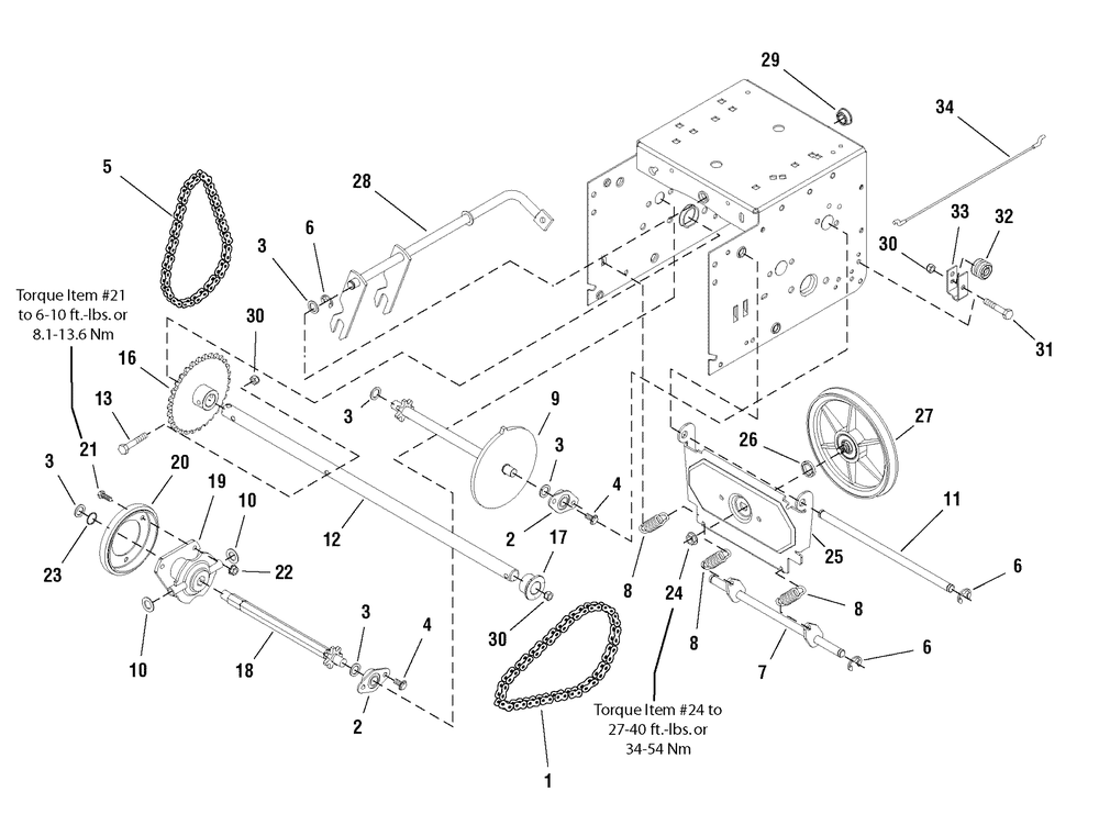Traction Drive Group Diagram and Parts List for 1695575 2008 Briggs and Stratton Snow Blower